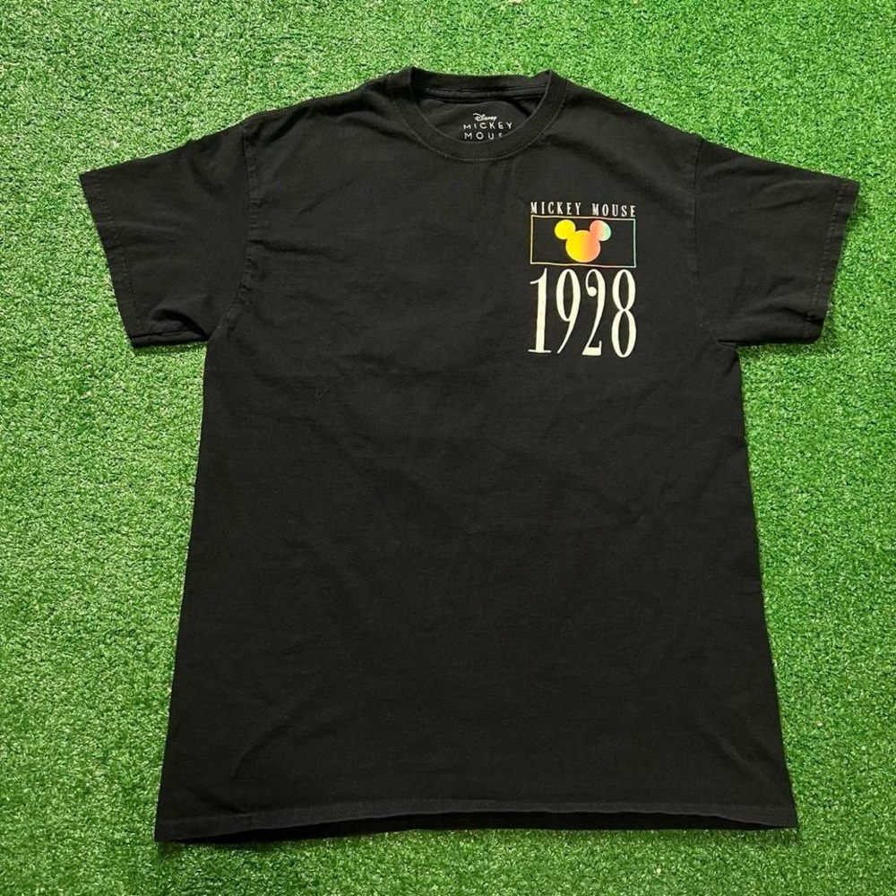 Disney Black Short Sleeve Tee with Mickey Mouse Graphic